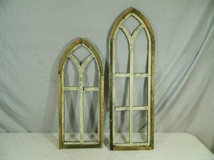 2 New Handmade Shabby Chic Style Wood Decorative Windows