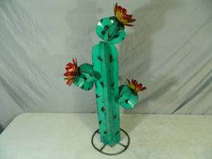 New Handmade Recycled Metal Garden Art - Large Cactus