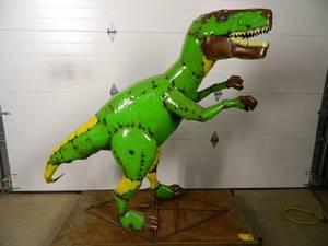 HUGE Handmade Recycled Metal Dinosaur