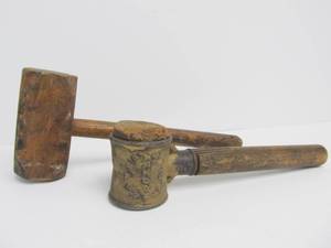 lot 47 image: Pair of Old Antique Mallets 