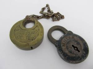 lot 53 image: Pair of Antique Railroad Locks