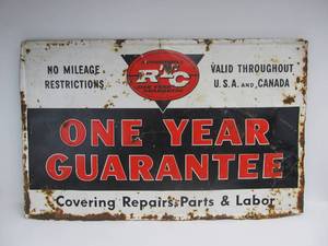 lot 75 image: Large Vintage Automobile Service Station Embossed Metal Advertising Sign