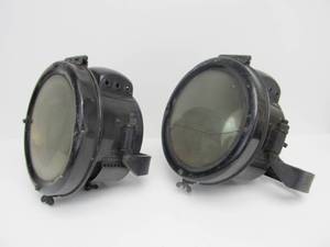 lot 80 image: Matching Pair of Large Antique Car Headlights