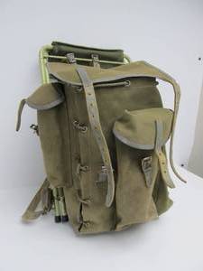 lot 97 image: Cool Vintage Military Backpack wStool