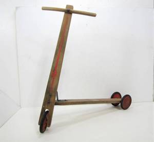 lot 242 image: Vintage Wooden Scooter