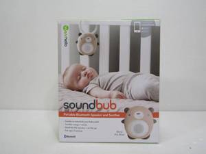 lot 118 image: Brand New SOUNDBUB Portable Bluetooth Baby Speaker & Soother - Bear