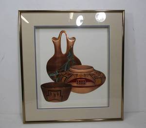 lot 137 image: Native American Design in Copper & Turquoise Wall Art