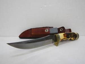 lot 180 image: Excellent SCHRADE Uncle Henry Fixed Blade Stag Handle Hunting Knife wBox