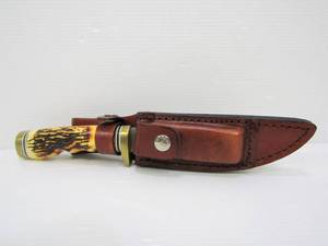 lot 181 image: Excellent SCHRADE Uncle Henry Fixed Blade Stag Handle Hunting Knife