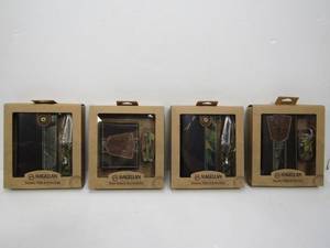 lot 188 image: 4 Brand New Magellan Leather Security Wallets wKnives