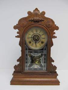 lot 151 image: Nice Antique Gilbert MEDEA Model KitchenShelf Clock