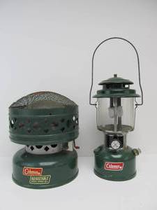 lot 164 image: Vintage COLEMAN Lantern & Portable Camp Heater