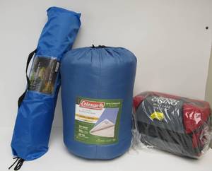 lot 179 image: Brand New Camping Items - Tent Sleeping Bag & Small Cooler
