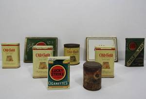 lot 13 image: Lot of Vintage Advertising Tobacco Tins & Pocket Mirror