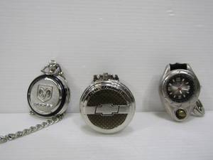 lot 38 image: Ford Chevy & Dodge Promo Advertising Pocket Watches