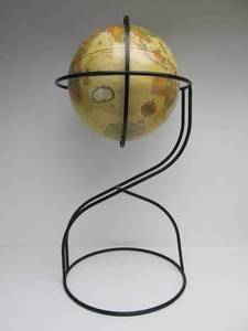 lot 275 image: LARGE Floor Standing Wrought Iron Replogle World Globe