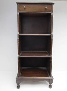 lot 276 image: Old Vintage Narrow Bookcase Cabinet wDrawer