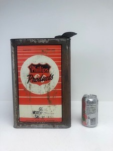 lot 5 image: Large Vintage 5 Gallon 1930s PHILLIPS 66 Motor Oil Can