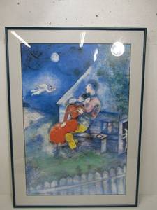 lot 302 image: Marc Chagall The Lovers from the Tel Aviv Museum Collection Poster