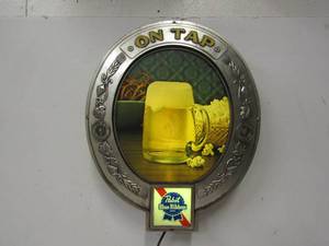 lot 265 image: Working Vintage PABST Blue Ribbon Lighted Beer Sign