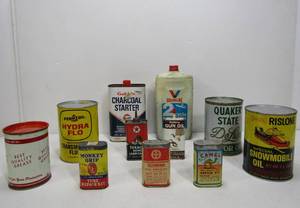 lot 266 image: Lot of Vintage Advertising Oil Cans