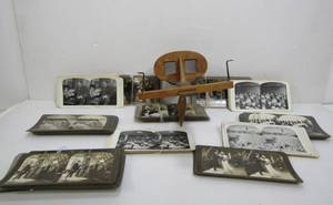 lot 291 image: Antique Stereoscope w Stereoview Cards