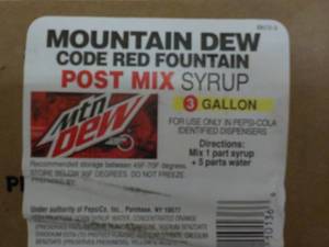 lot 247 image: 3 Gallon Mountain Dew Post Mix Syru...