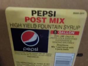 lot 255 image: 5 Gallon Pepsi Post Mix Syrup...