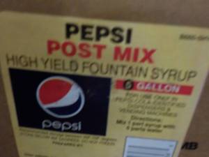 lot 256 image: 5 Gallon Pepsi Post Mix Syrup...
