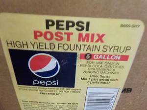 lot 259 image: 5 Gallon Pepsi Post Mix Syrup...