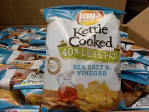 lot 282 image: Case of 64 Lays Kettle Cooked 40% L...