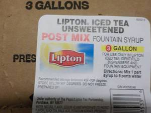 lot 287 image: 3 Gallon Lipton Iced Tea Unsweetene...