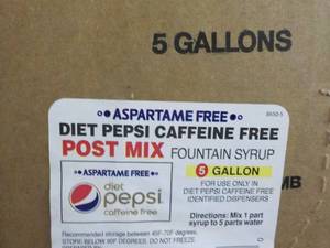 lot 292 image: 5 Gallon aspartane Free Diet Pepsi ...