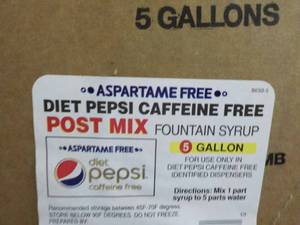 lot 294 image: 5 Gallon aspartane Free Diet Pepsi ...
