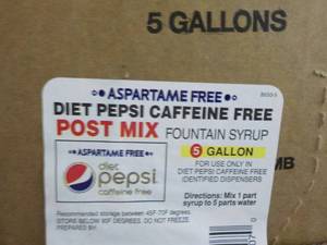 lot 295 image: 5 Gallon aspartane Free Diet Pepsi ...