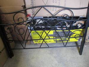 lot 49 image: Full Size Metal Headboard and Footb...