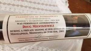lot 23 image: Autographed DOUG MIENTKIEWICZ Signed Bat with COA