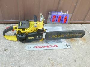 lot 6 image: John Deere chainsaw with extra bar & chain. Nice used condition. Tested & works. As shown.
