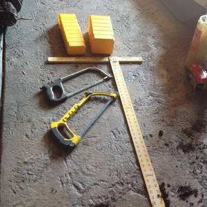 lot 143 image: Saws, T Square & Organizer Bins