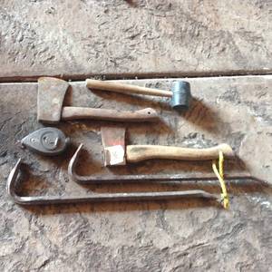 lot 144 image: Hatchets, Pry Bars & Chalk Line