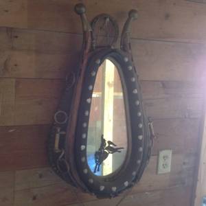 lot 150 image: Leather Horse Yolk Mirror