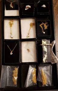 Gold Electroplated Necklaces, Rings, 1-Bracelet