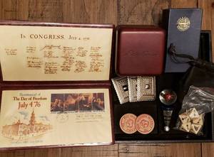 Bicentennial First Day Cover Stamps, Wood Nickels, 10-Conchos