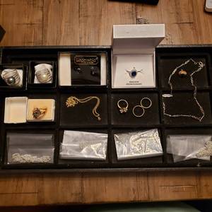 Assorted Blue Stone Rings, Earrings, Pendant