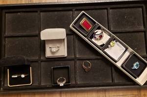 5-Rings Marked 925, 4-Rings With Jewel Stones