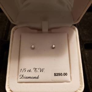 14K 15 Ct TW Diamond Post Earrings