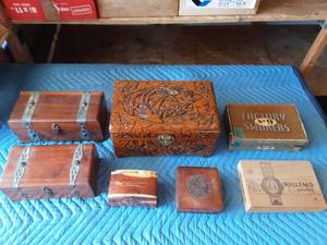 7-Wood Boxes (Jewelry, Trinkets, Treasures)