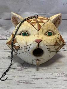 lot 105 image: Jim Shore Heartwood Creek Cat Birdhouse