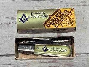 lot 113 image: In Search of More Light Masonic Knife