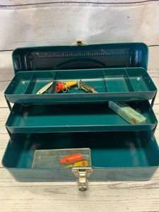 lot 115 image: Union Steel Utility Chest w Fishing Tackle
